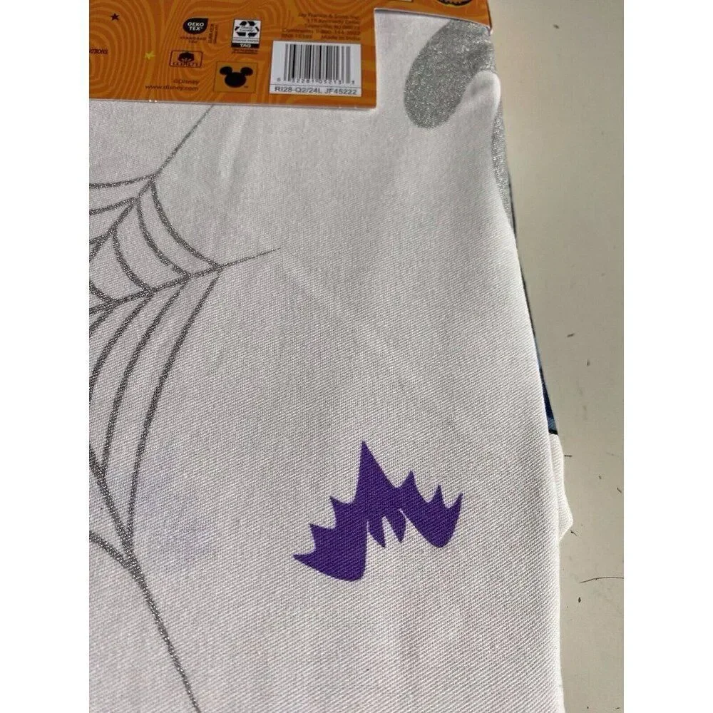 Disney Halloween Lilo Stitch Fabric Shower Curtain Witch Spider Web 72 X 72” NEW